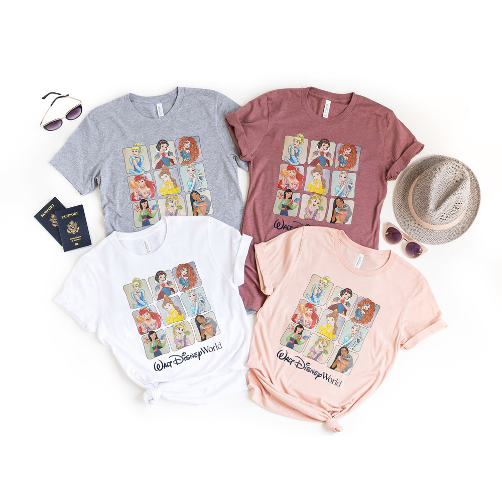 Retro Disney Princess Comfort Colors Shirt, Walt Disney World Shirt, Women's Disney Shirt, Disney Trip, Belle, Cinderella, Jasmine, Rapunzel - 2.jpg