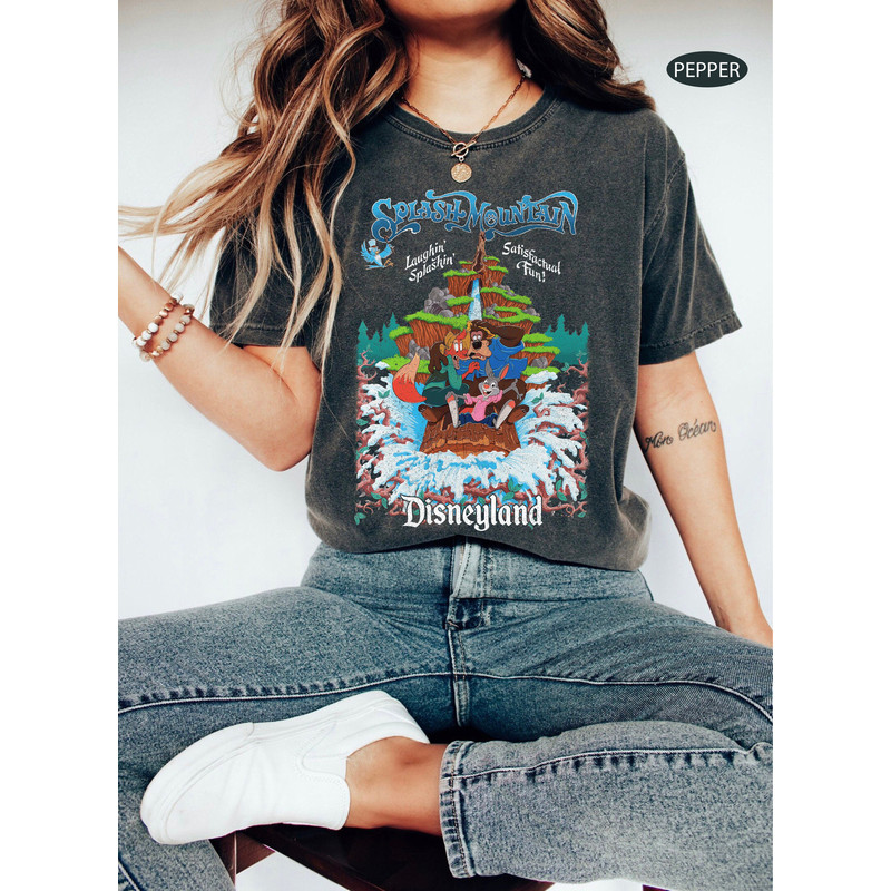 Retro Disney Splash Mountain Comfort Colors Shirt, Disney Mountain Shirt, Disney Park Vacation, Disney Trip Shirt, Disneyworld Shirts - 2.jpg