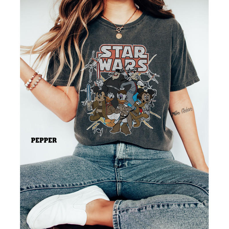 Retro Disney Star Wars Shirts, Mickey Star Wars, Star Wars Disney Characters, Star Wars Matching, Star Wars Theme, Disney Vacation Shirts - 4.jpg
