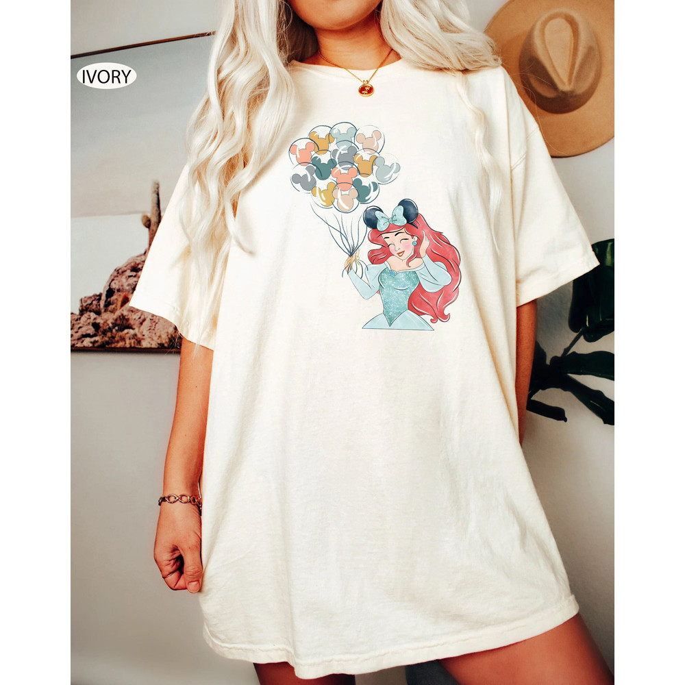 Retro Little Mermaid Shirt, Ariel Princess shirt, Disney Princess Shirt, Disney Balloon Shirt, Disney Family Trip Shirt, Disneyland Shirt - 2.jpg