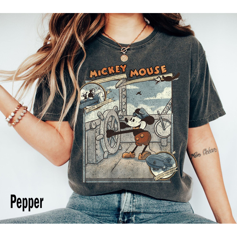 Retro Mickey Mouse Steamboat Willie Shirt, Retro Classic Mouse Shirt, Walt Disney World Shirt, Vintage Mickey Shirt, Disneyland Shirt - 1.jpg