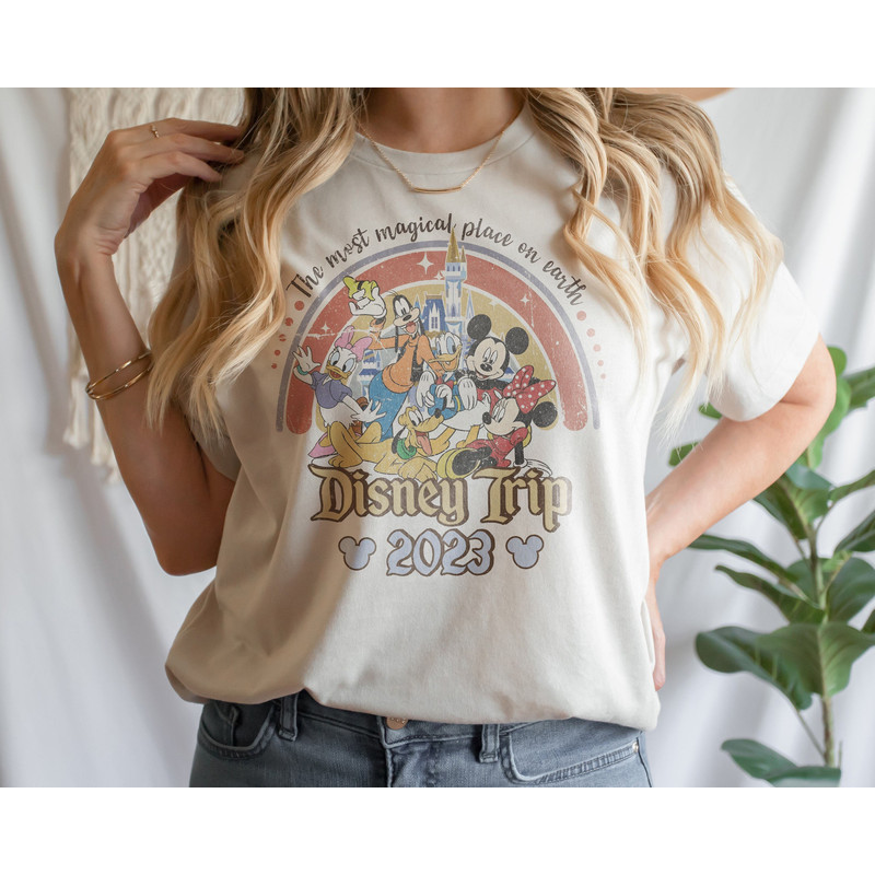 The Most Magical Place On Earth Shirt, Vintage Walt Disney World Shirt, Disney Mickey and Friends Retro Shirt, Disneyland Retro Matching Tee - 1.jpg