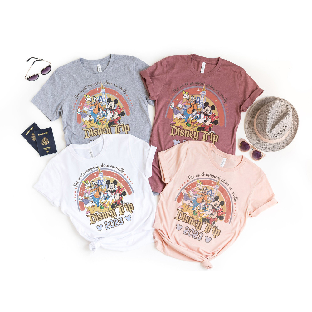 The Most Magical Place On Earth Shirt, Vintage Walt Disney World Shirt, Disney Mickey and Friends Retro Shirt, Disneyland Retro Matching Tee - 2.jpg
