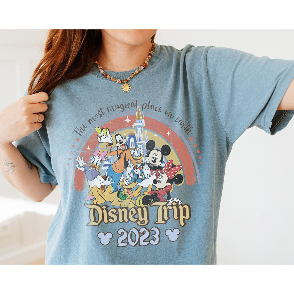 The Most Magical Place On Earth Shirt, Vintage Walt Disney World Shirt, Disney Mickey and Friends Retro Shirt, Disneyland Retro Matching Tee - 3.jpg