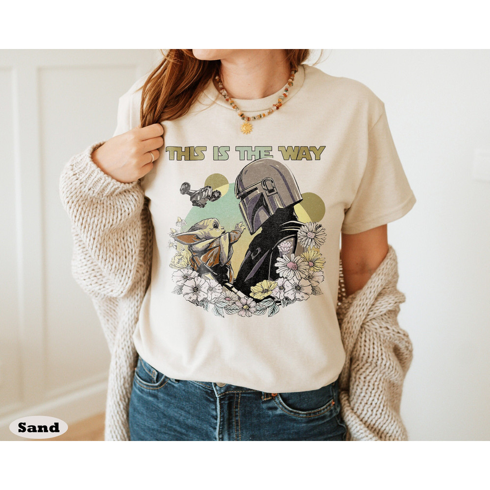 Vintage Star Wars Shirt, This Is The Way Comfort Colors Shirt, Vintage Floral Star War, The Mandalorian Shirt, Disney Star Wars, Disney Trip - 4.jpg