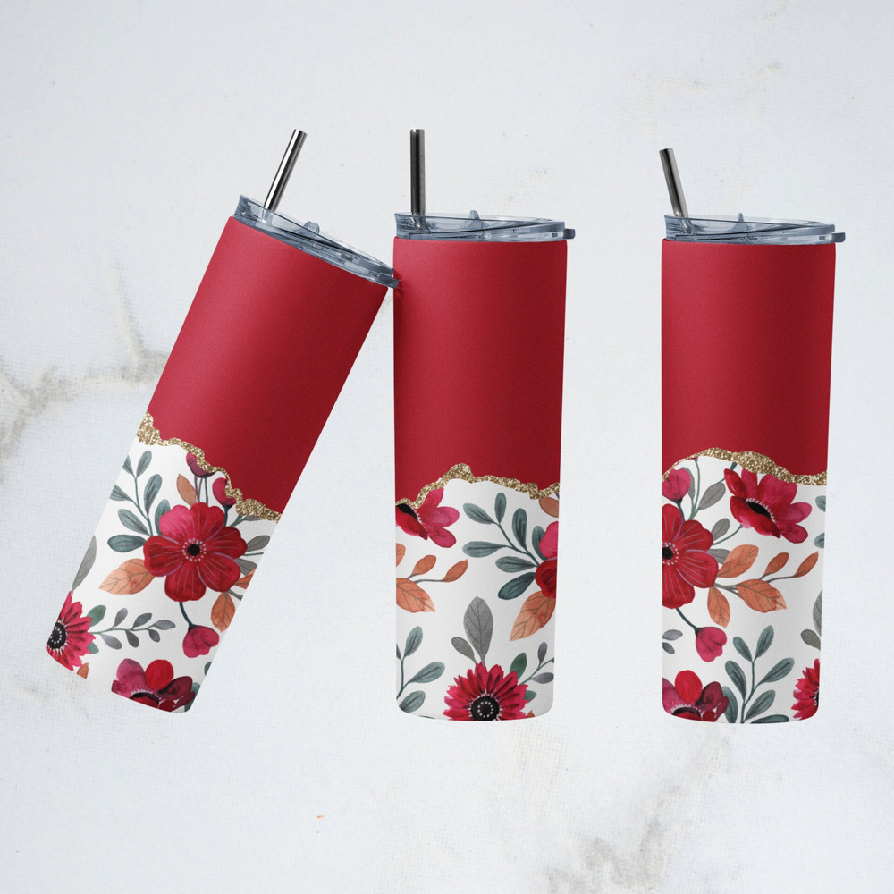 Flower Tumbler, Flower Skinny Tumbler, Aestheticfloral Tumbler, Flower Field Dreams Tumbler.png