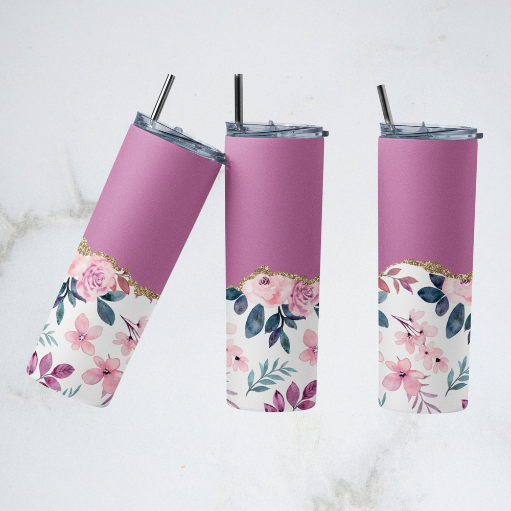 Flower Tumbler, Flower Skinny Tumbler, Aestheticfloral Tumbler, Flower Garden Gala Tumbler.png