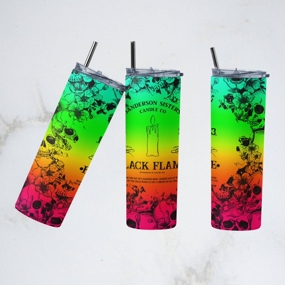 Halloween Tumbler Wrap, Black Flame Tumbler, Halloween Skinny Tumbler, Halloween Delights Tumbler.png