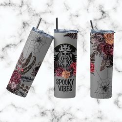 halloween tumbler wrap, spooky vibes tumbler, halloween skinny tumbler, halloween enchantment tumbler