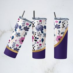 watercolor floral tumbler, watercolor floral skinny tumbler, watercolor floral blooms tumbler