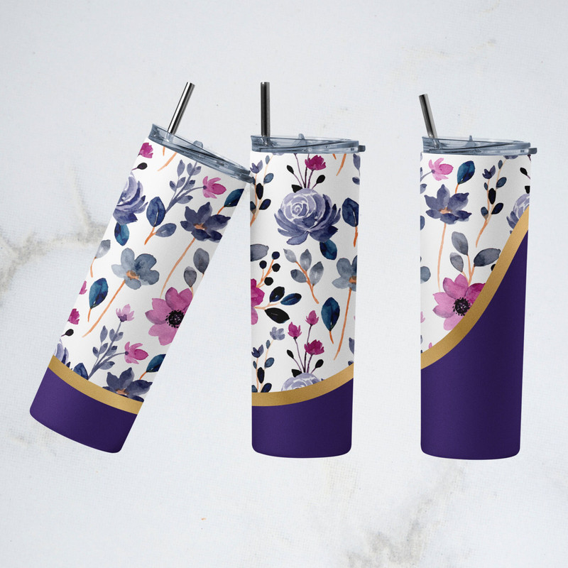 Watercolor Floral Tumbler, Watercolor Floral Skinny Tumbler, Watercolor Floral Blooms Tumbler.png