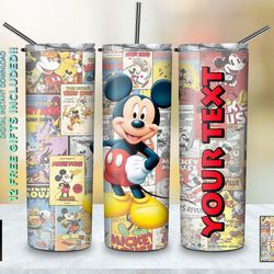mickey mouse the symbol of disney's magic tumbler, mickey mouse skinny tumbler, cartoon characters skinny tumbler