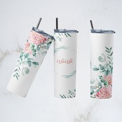 watercolor florals mama tumbler, watercolor florals mama skinny tumbler, flowers roses tumbler