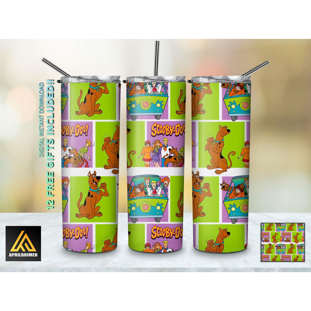 Scooby Doo's Haunted Adventures Tumbler, Scooby Doo skinny tumbler, Cartoon Characters skinny tumbler.jpg