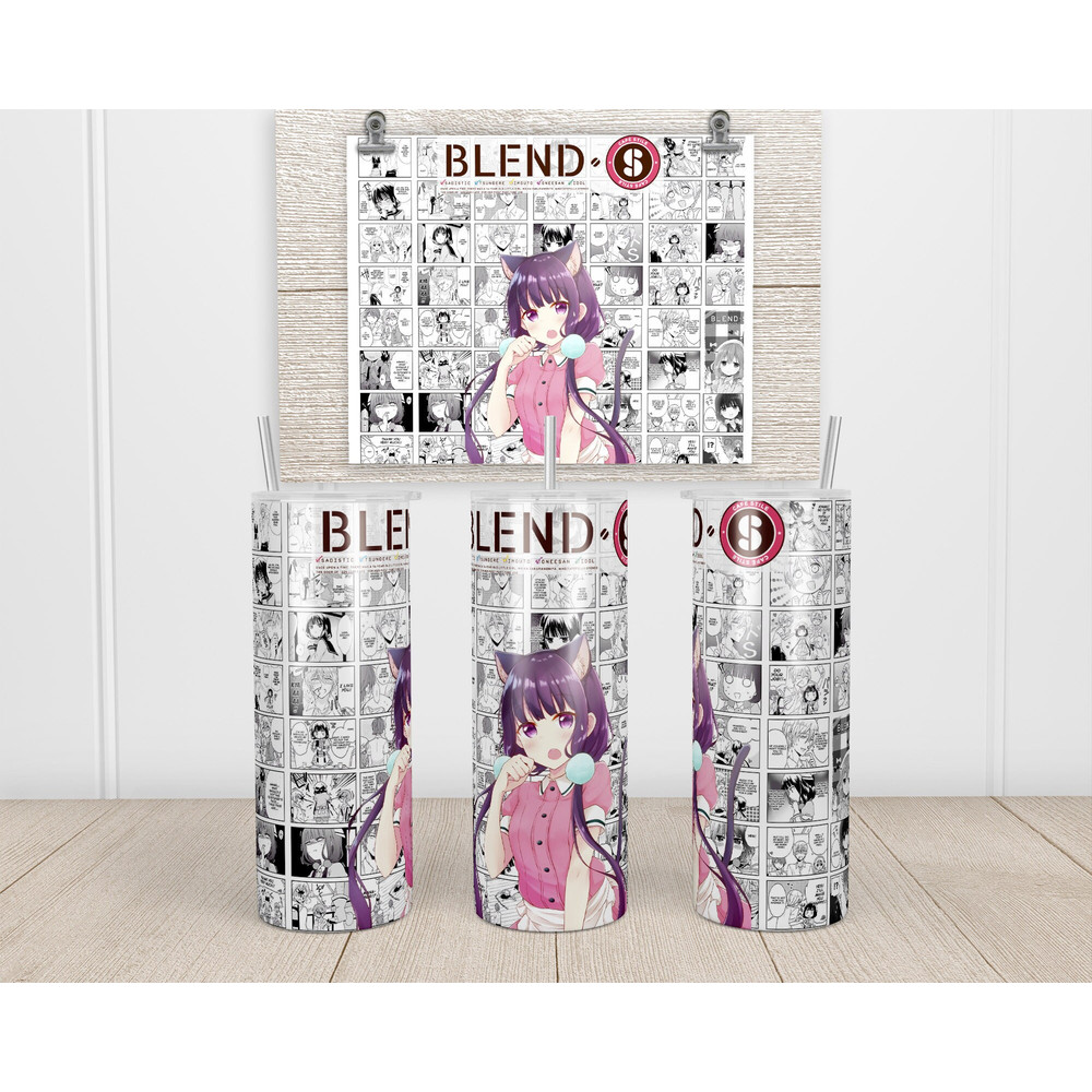 Anime Tumbler,Anime Skinny tumbler,English Manga Tumbler,Anime and Symbolic Animals Tumbler.png