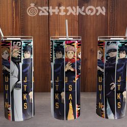 anime demon tumbler, colorful tumbler, colorful skinny tumbler