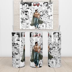 anime tumbler,anime skinny tumbler,english manga tumbler,anime and the hero's journey tumbler