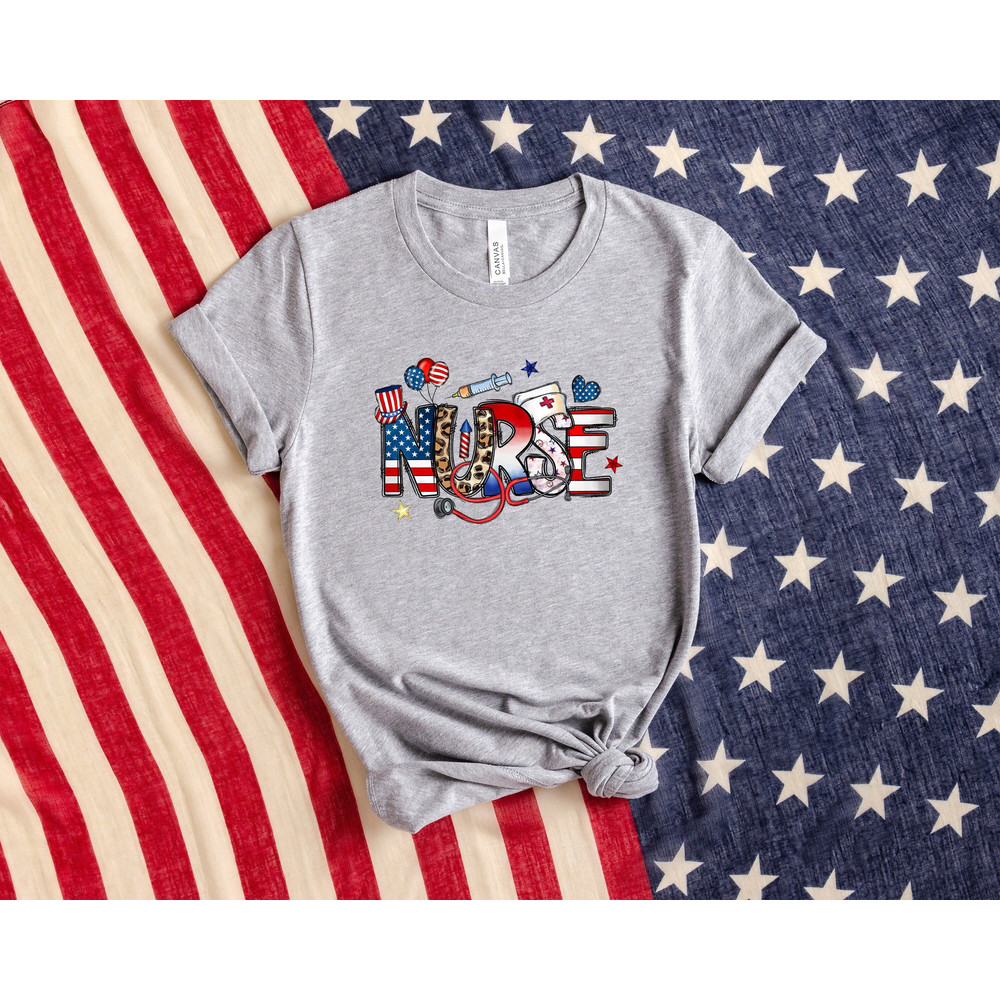 All American Nurse Shirt, 4th of July Shirt for Nurse, Medical 4th of July Shirt, Icu Nurse Shirts, Patriotic Nurse Tshirt, Independence Day - 1.jpg
