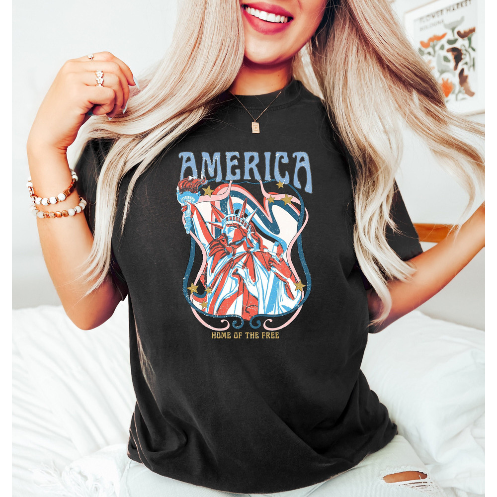 America Home of The Free Shirt, Liberty and Justice Shirt, Happy 4th of July Shirt, Independence Day Shirt, Patroitic Tee, Statue of Liberty - 1.jpg