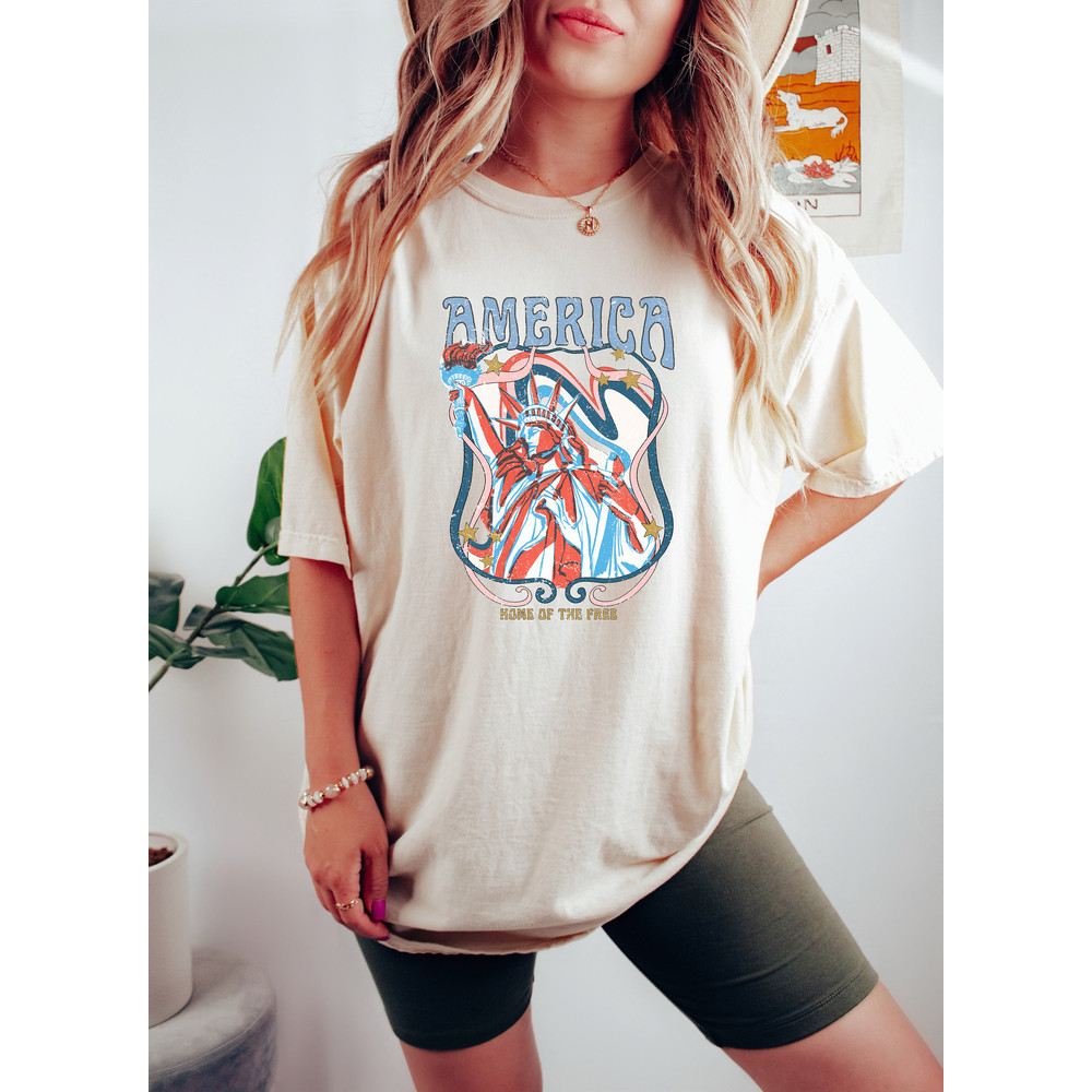America Home of The Free Shirt, Liberty and Justice Shirt, Happy 4th of July Shirt, Independence Day Shirt, Patroitic Tee, Statue of Liberty - 2.jpg