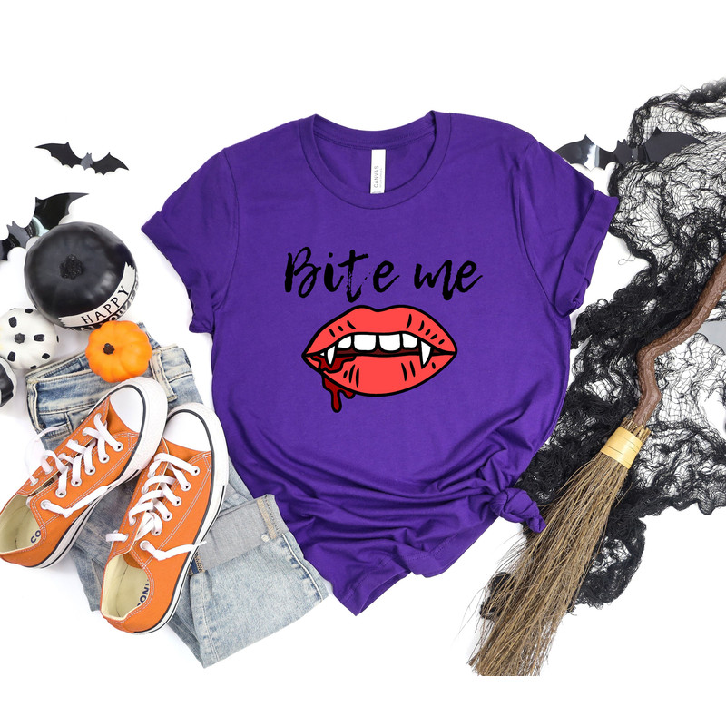 Bite Me Halloween Sweatshirt,Retro Comforts Colors Halloween Shirt,Halloween Party Costume,Vampire Halloween Character,Horror Movie Shirt - 3.jpg