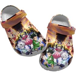 hunter x hunter clog shoes unisex, anime sandals, anime crocs, hunter x hunter, hunter x hunter crocs, manga crocs
