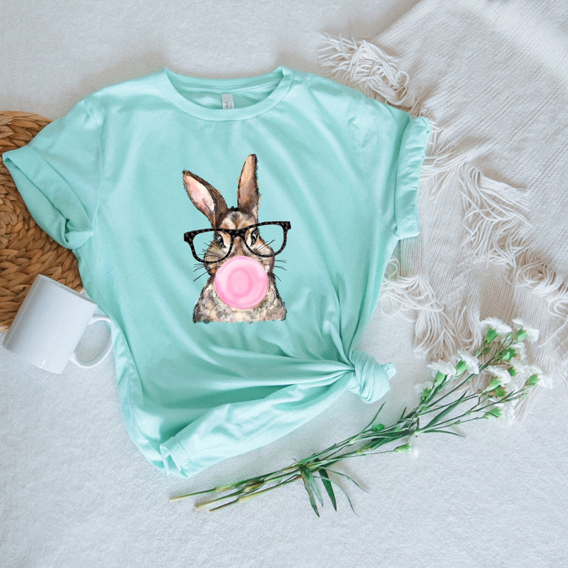 Bubble Gum Rabbit Shirt,Easter Bunny With Glasses,Cute Easter Rabbit Tee,Gift For Easter,Easter Crewneck,Funny Easter Rabbit Tee,Bunny Gifts - 3.jpg