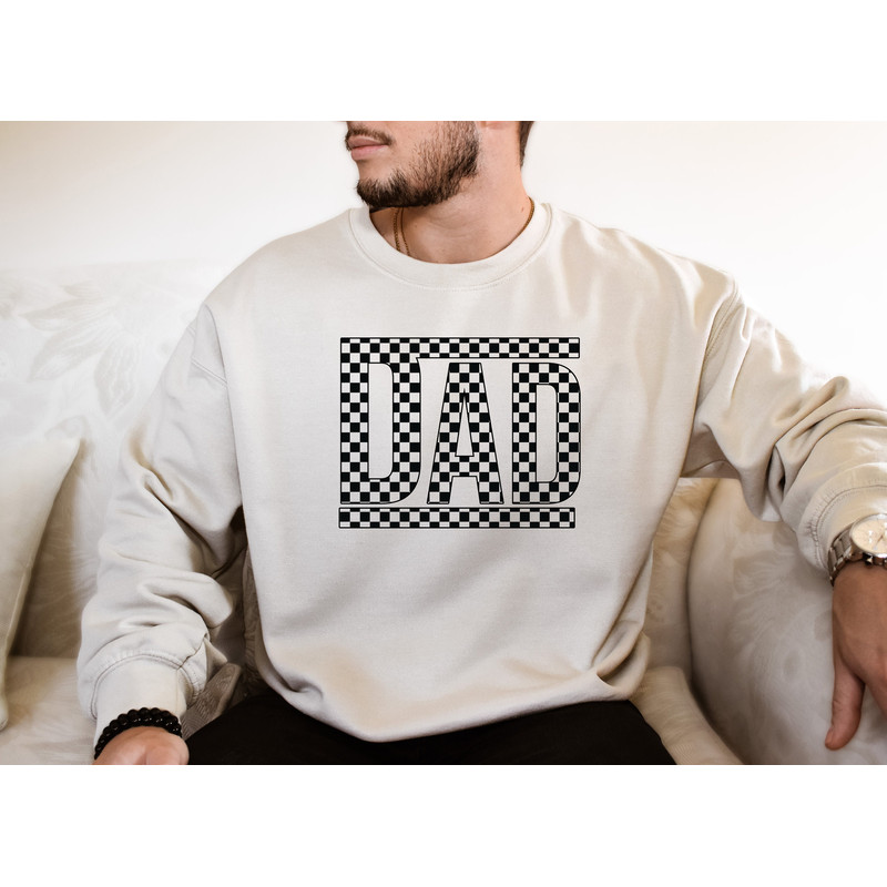 Checkered Dad Shirt, Race Lover Dad Shirt, Racing Dad Shirt, Dad Shirt, Cars Dad Shirt, Happy Father's Day Shirt, Dad Crewneck, Dada Sweater - 3.jpg