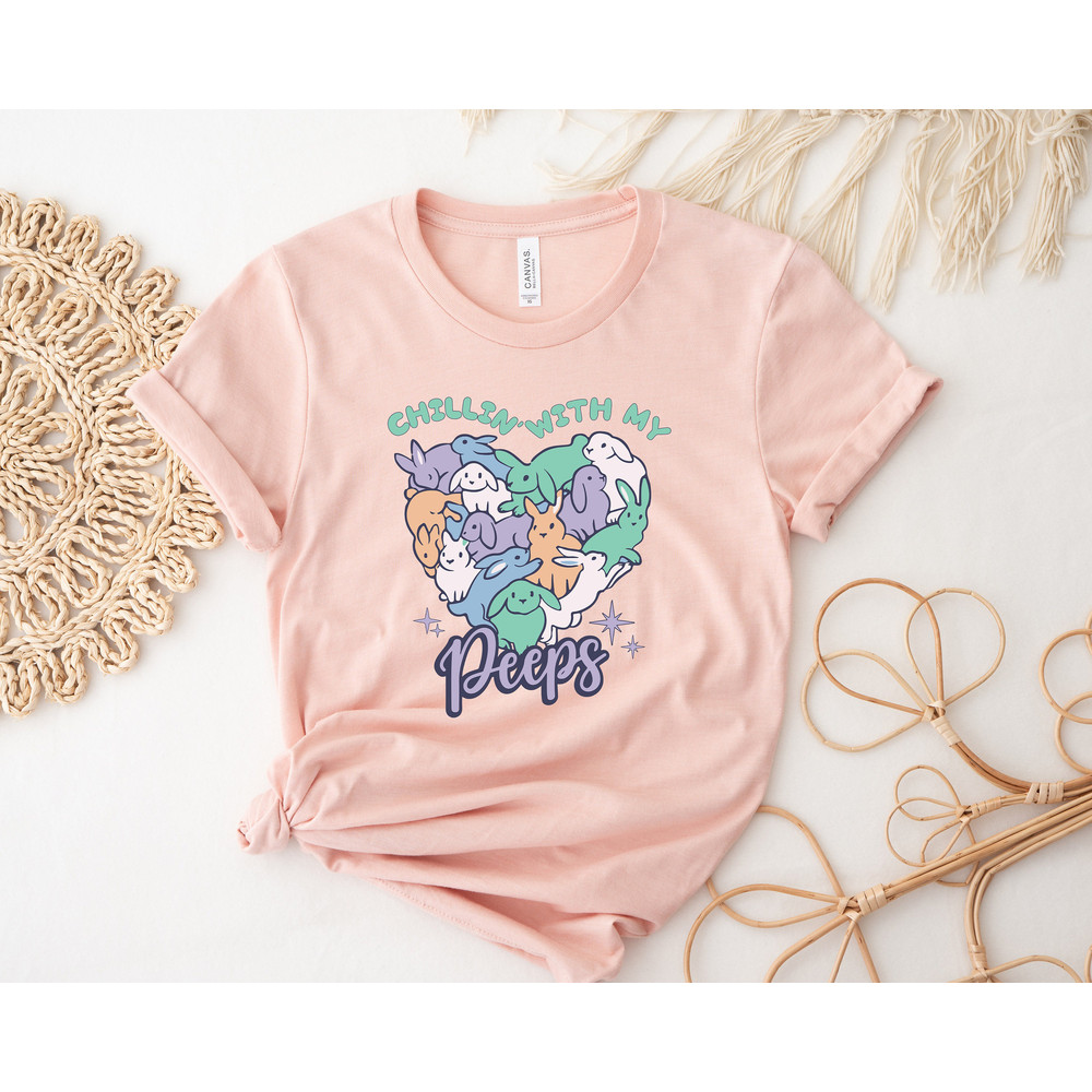 Chillin With My Peeps,Bunch Of Bunnies Shirt,Bunny Squad Shirt,Easter Shirt,Funny Easter Shirt,Womens Easter Crewneck Tee,Easter Peeps Shirt - 3.jpg