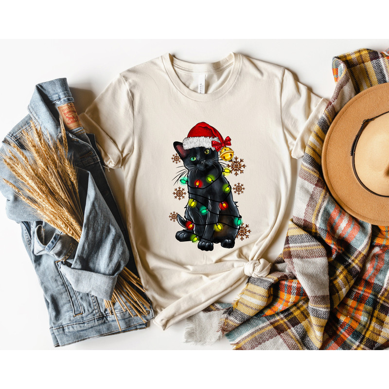 Christmas Black Cat Sweatshirt,Christmas Lights Cat Sweater,Cat Lover Xmas Shirt,Funny Christmas Shirt,Santa Cat Sweater,Christmas Gift Tee - 2.jpg