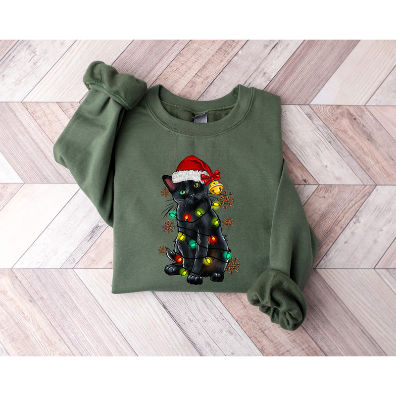 Christmas Black Cat Sweatshirt,Christmas Lights Cat Sweater,Cat Lover Xmas Shirt,Funny Christmas Shirt,Santa Cat Sweater,Christmas Gift Tee - 3.jpg