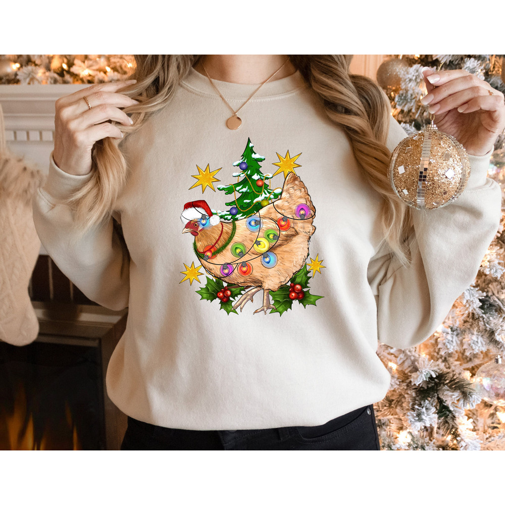 Christmas Chicken Sweatshirt,Funny Christmas Tshirt,Ugly Christmas Tee,Chicken Lover Gift,Christmas Sweatshirt,Christmas Gift,Family Xmas - 1.jpg