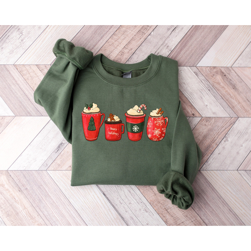 Christmas Coffee Sweatshirt,Cute Christmas Sweatshirt,Christmas Sweater,Christmas Hot Chocolate,Happy New Year Vibes,Cozy Holiday Sweatshirt - 1.jpg