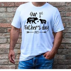 First Father's Day Matching Shirt, Custom Names on Daddy Bear and Baby Bear, Matching T Shirt for Dad and Son, Father an