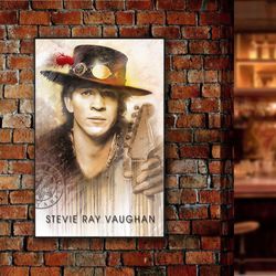 stevie ray vaughan poster, vibrant vaughan visions poster, blues rock poster, singer poster, music poster, wall art