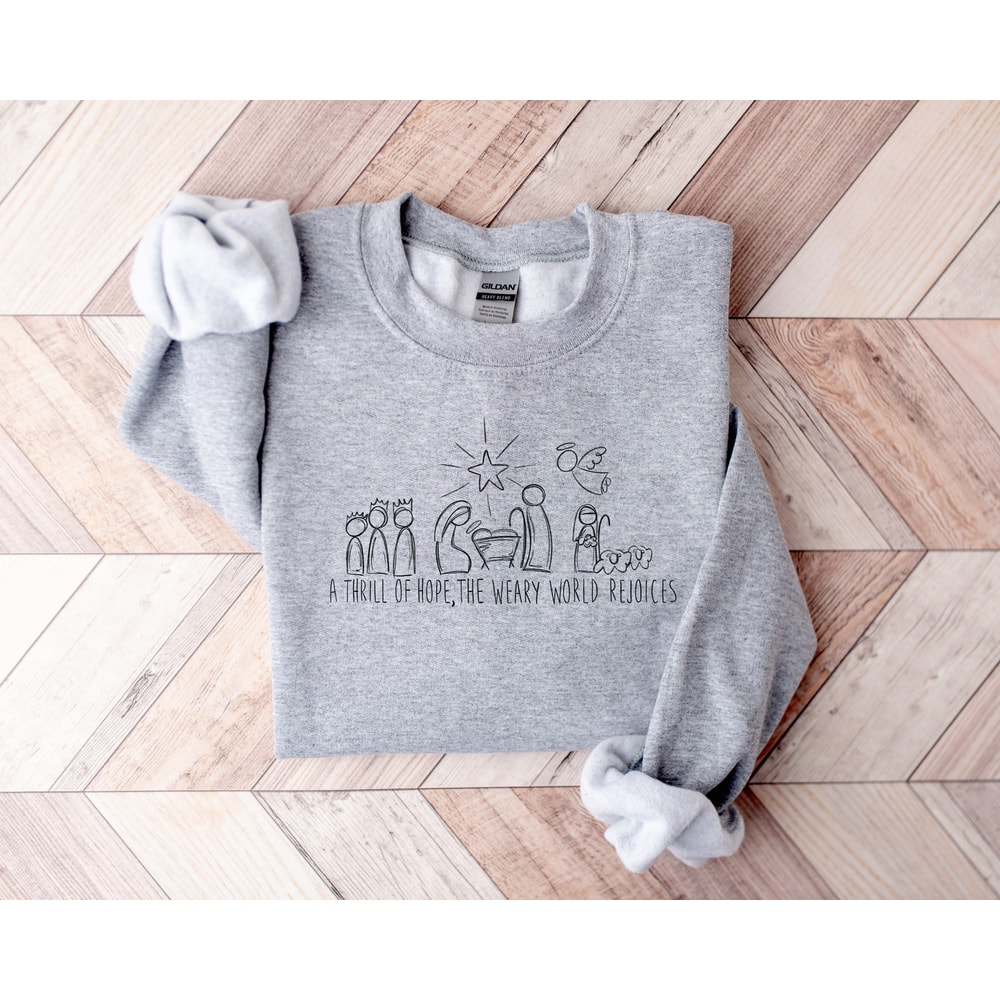 Christmas Shirt,Family Christmas Shirt,Nativity Shirt,Christian Christmas Shirt,Family Matching Christmas Tee,Thrill Of Hope Shirt,Xmas Tee - 3.jpg