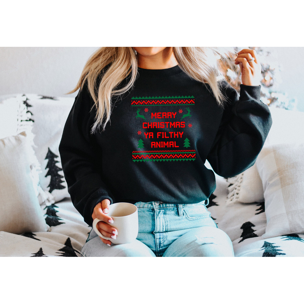 Christmas Sweatshirt,Cute Women Christmas Sweater,Merry Christmas Ya Filthy Animal Shirt,Women Sweatshirt,Cristmas Crewneck,Christmas Gift - 3.jpg