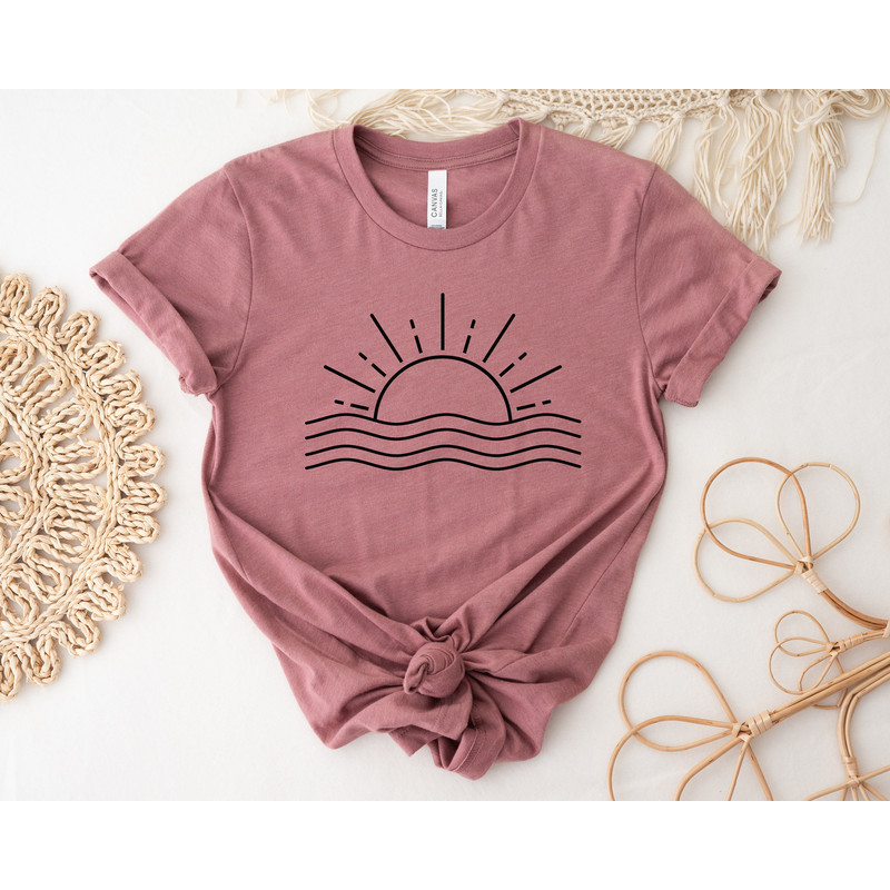 Comfort Retro Ocean Sun Tee Nature Graphic Tshirt,Womens  Summer Tee,Sunrise Shirt For Women Beachy Shirts,Sunset Sweatshirt,Boho Summer Tee - 3.jpg