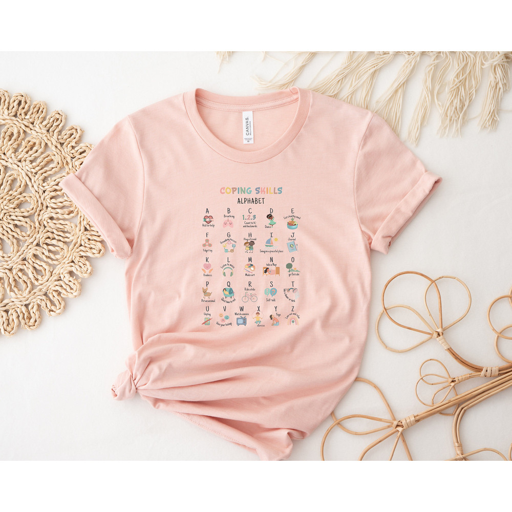 Coping Skill Alphabet Shirt, School Counselor Shirt, Mental Health Matters, Occupational Therapy Shirt, Psychologist Shirt, Positivity Shirt - 2.jpg