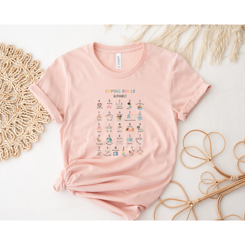 Coping Skill Alphabet Shirt, School Counselor Shirt, Mental Health Matters, Occupational Therapy Shirt, Psychologist Shirt, Positivity Shirt - 2.jpg