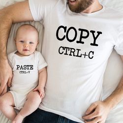 copy paste dad and mini matching shirt, dad and son matching tee, happy fathers day,