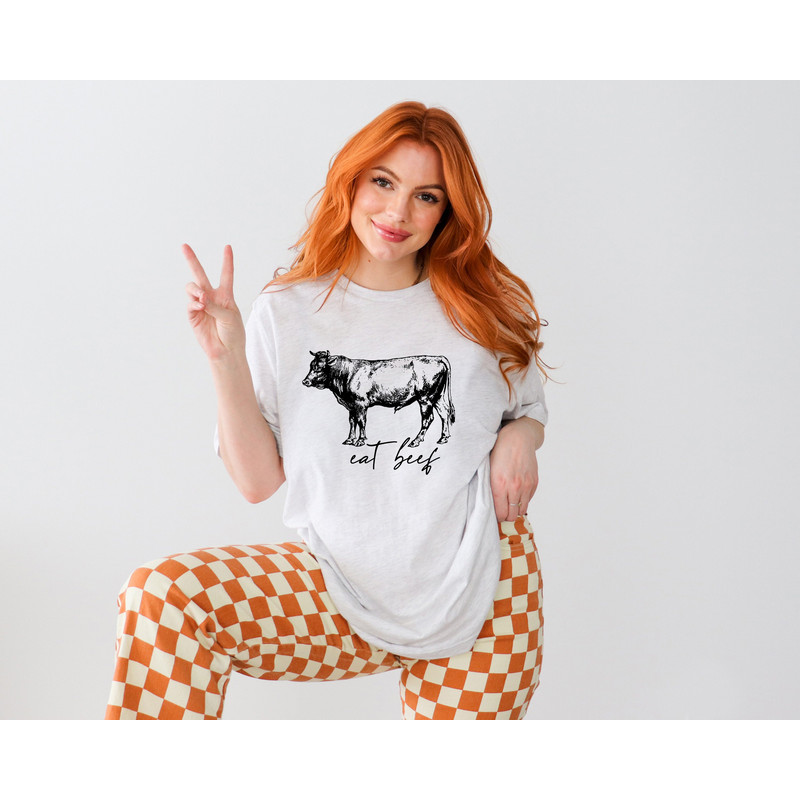 Cow Shirt, Eat Beef Shirt, Farm Animal Shirt, Cottage Core Cow Shirt, Country Girl Shirt, Retro Vintage Western Tee, Cow Beef Tee, Woman Tee - 2.jpg