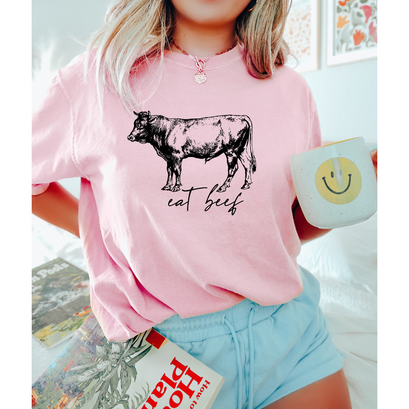 Cow Shirt, Eat Beef Shirt, Farm Animal Shirt, Cottage Core Cow Shirt, Country Girl Shirt, Retro Vintage Western Tee, Cow Beef Tee, Woman Tee - 3.jpg