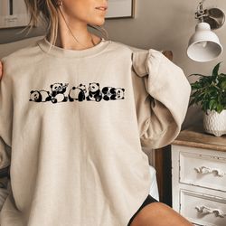 cute pandas shirt, panda sweatshirt, boho graphic shirt, y2k graphic tee, vintage pan