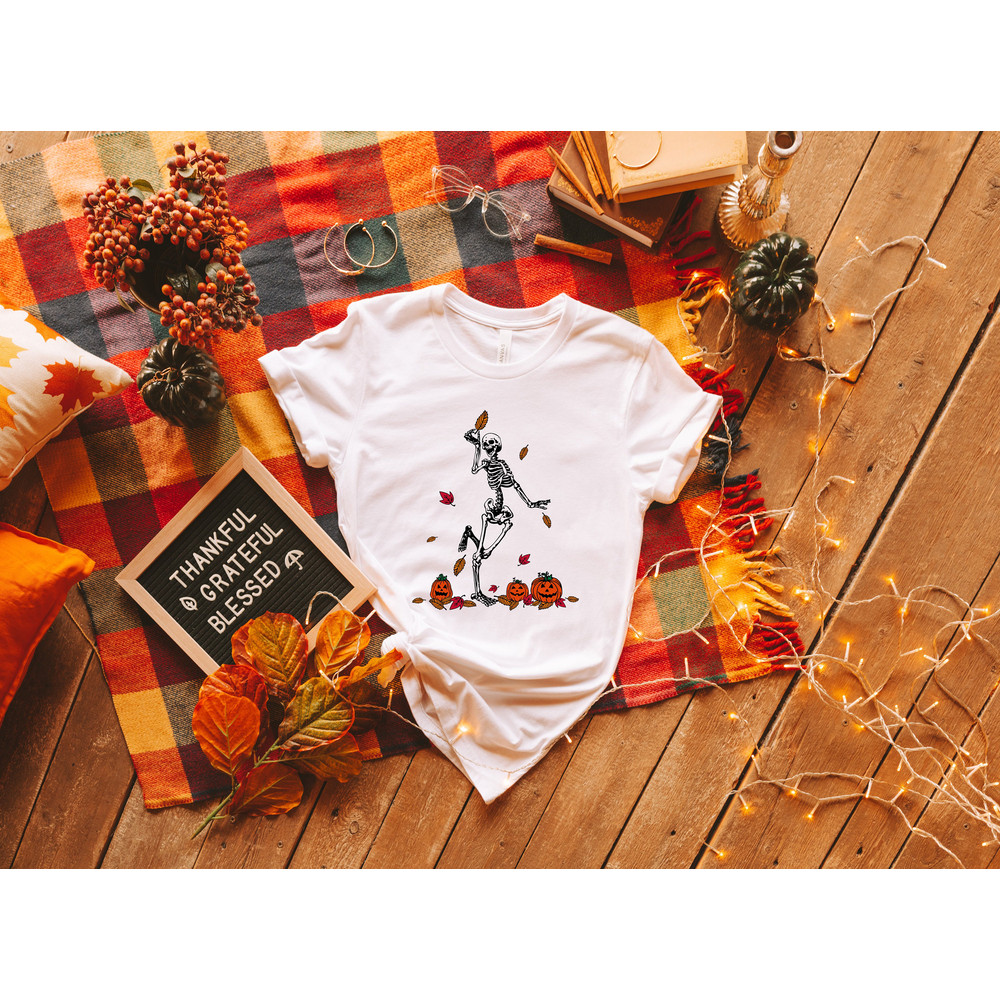 Dancing Skeleton Sweatshirt,2022 Pumpkin Sweatshirt,Skeleton And Pumpkin Sweatshirt For Halloween,Fall Sweatshirt,Funny Halloween Sweatshirt - 2.jpg