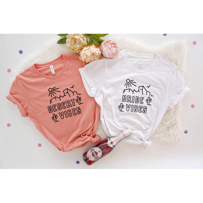 Desert Vibes Bride Vibes, Western Bachelorette Party Shirt, Retro Vintage Theme Bridal Party, Nasville Bridal, Personalized Bachelorette Tee - 1.jpg