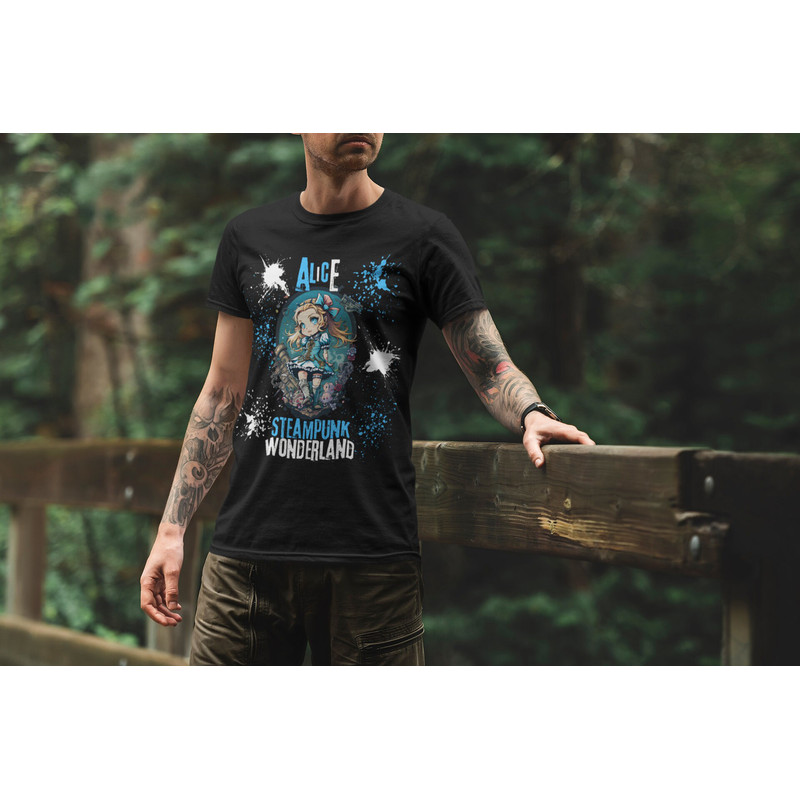 Alice Steampunk Wonderland Shirt, Alice Shirt, Steampunk T Shirt, Anime Style Shirt, Digital Art Shirt, Wonderland Shirt, Crazy Shirt - 2.jpg