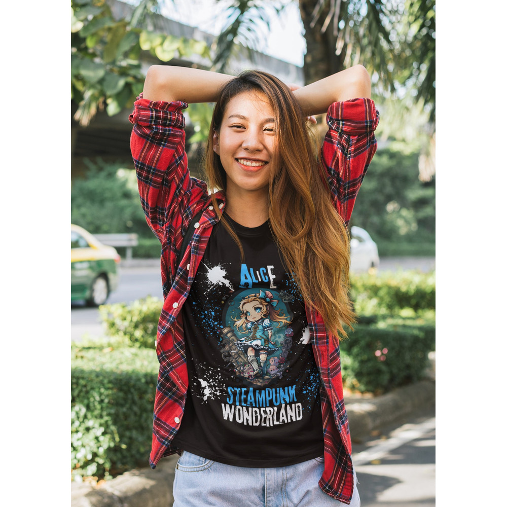 Alice Steampunk Wonderland Shirt, Alice Shirt, Steampunk T Shirt, Anime Style Shirt, Digital Art Shirt, Wonderland Shirt, Crazy Shirt - 3.jpg