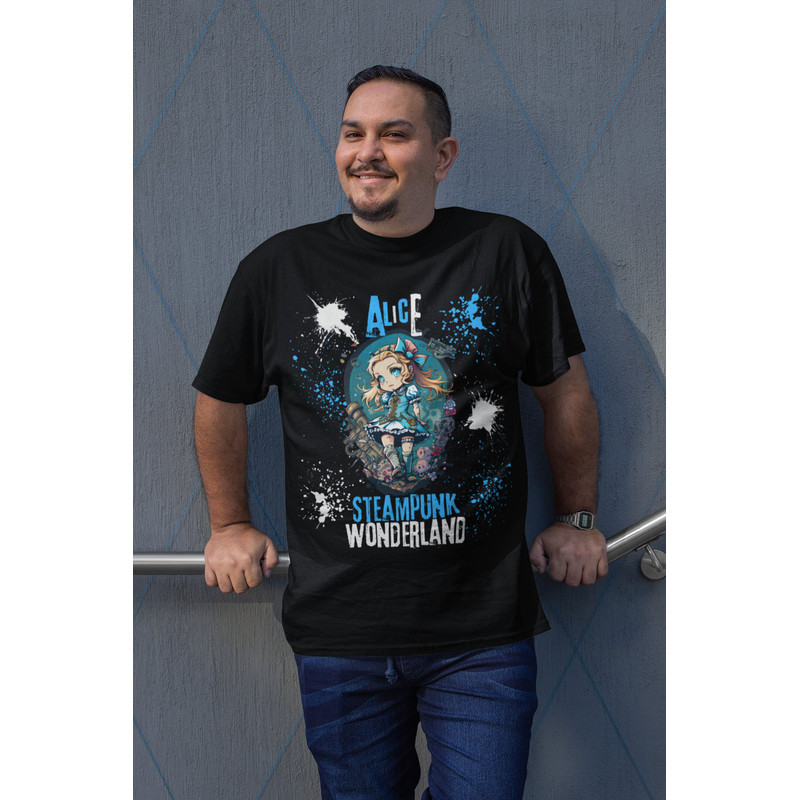 Alice Steampunk Wonderland Shirt, Alice Shirt, Steampunk T Shirt, Anime Style Shirt, Digital Art Shirt, Wonderland Shirt, Crazy Shirt - 4.jpg