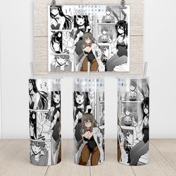 anime tumbler,anime skinny tumbler,anime manga tumbler,anime and steampunk elements tumbler